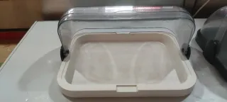 Vitrina expositora buffet tapa transparente