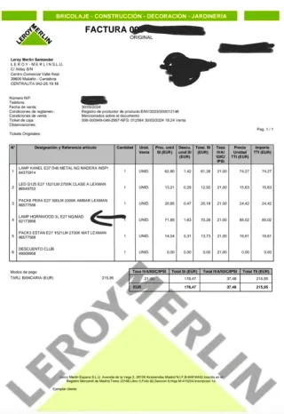 Lámpara de techo colgante madera y metal