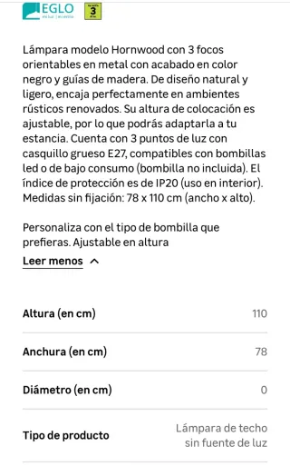 Lámpara de techo colgante madera y metal