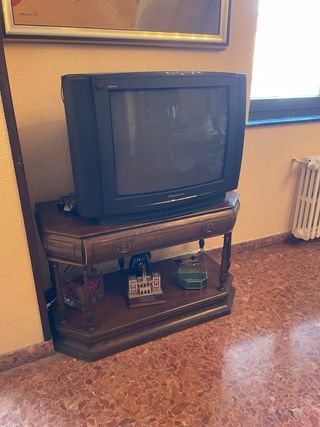 Mueble TV Consola Madera y Cristal
