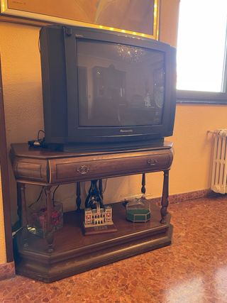 Mueble TV Consola Madera y Cristal