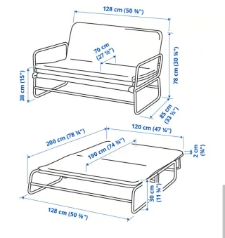 Sofá Cama Ikea Negro