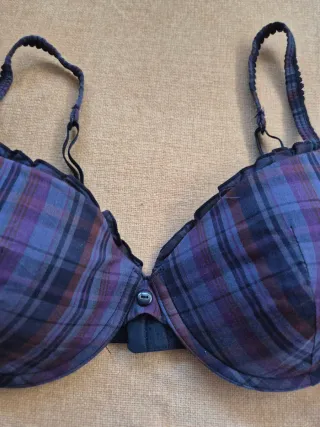 Sujetador cuadros 100B morado