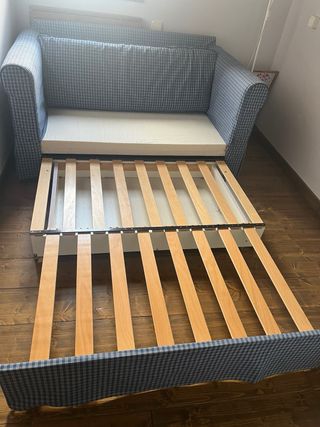 Divano Letto Sfoderabile Blu e Bianco