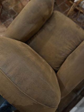 Sillón club marrón ante