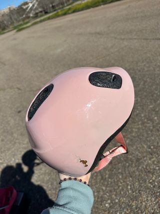 Casco de bici rosa para niña
