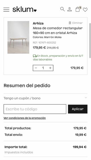 Mesa Comedor Sklum NUEVA