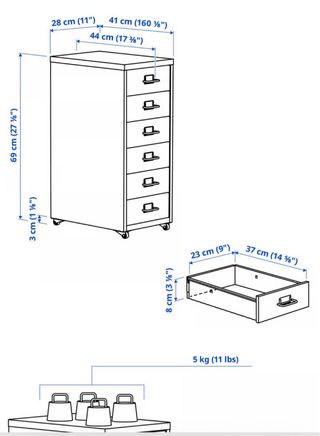 Cajonera Metal Negra Ikea Helmer