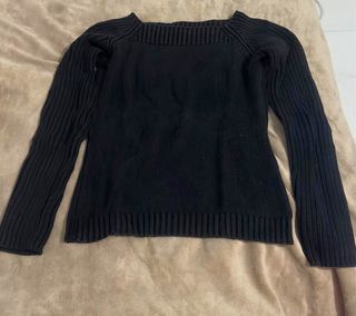 Jersey negro básico manga larga