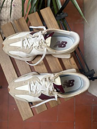 Zapatillas New Balance 327 Beige/Rojo Mujer