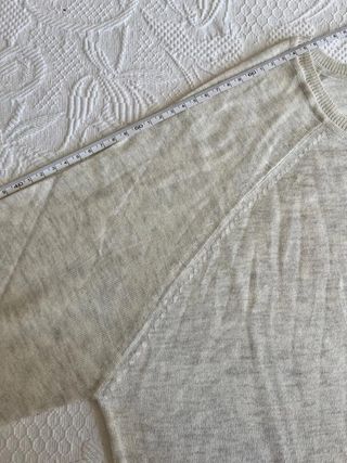 Jersey ZARA knit beige jaspeado cuello redondo