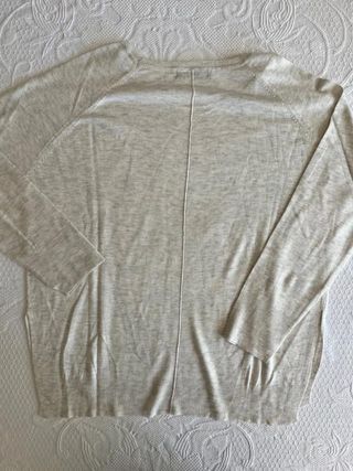 Jersey ZARA knit beige jaspeado cuello redondo