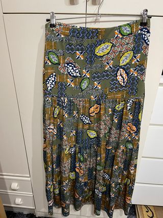 Falda larga estampada talla única