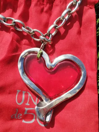 Collar Corazón Rojo y Plata Uno de 50