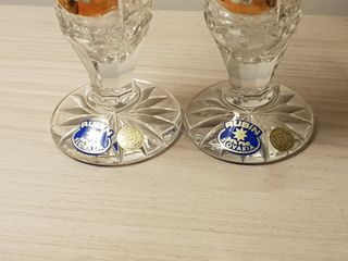 Coppia Vasi Cristallo Bohemia Decorati