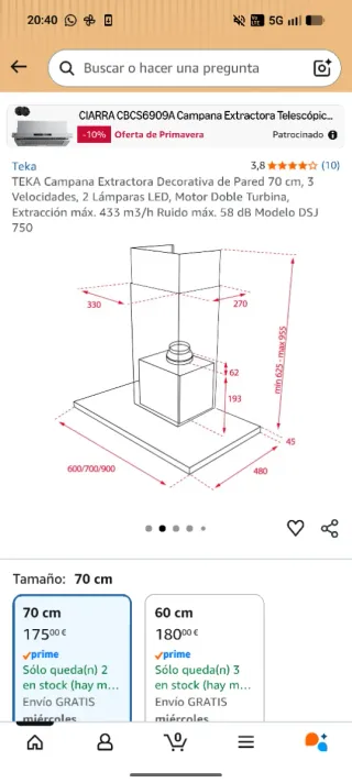 Campana Extractora Teka DSJ 750