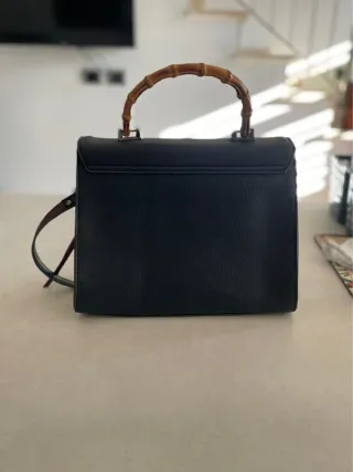 Borsa OVS ecopelle manico bambù nera