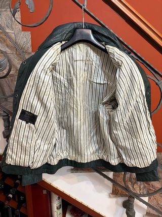 Giubbino Biker Vera Pelle Vintage Verde