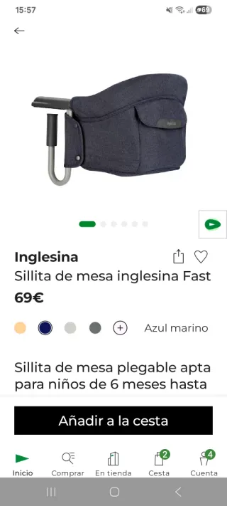 Silla comer Inglesina Fast