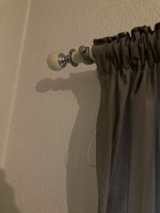 Cortinas grises dobles con barra Ikea (2 unidades)