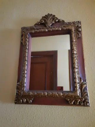 Espejo Vintage Marrón y Dorado