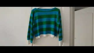 Jersey rayas azul y verde mujer