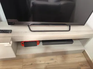 Mueble salón blanco y gris