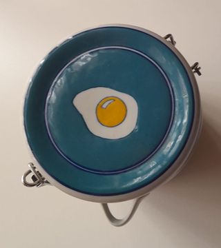 Tarro hermético cerámica huevos fritos 13×21
