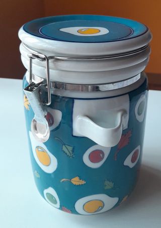 Tarro hermético cerámica huevos fritos 13×21