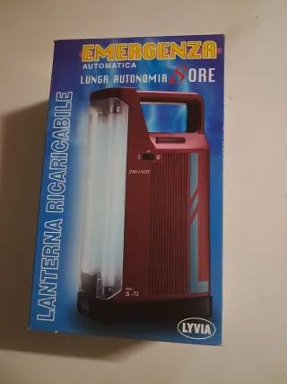 Lampada emergenza ricaricabile 2 lampade fluoresce