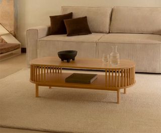 Mesa de centro de bambú y madera