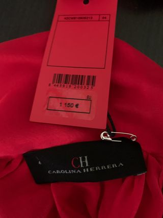 Vestido Seda Carolina Herrera Rojo