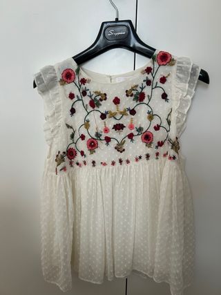 Blusa Zara Bordada Flores