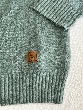 Jersey OOTO Cortefiel verde petróleo, cuello...