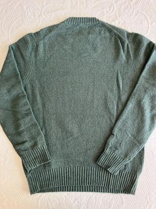Jersey OOTO Cortefiel verde petróleo, cuello...