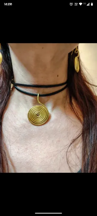 Parure collana+orecchini filo alluminio fatto mano