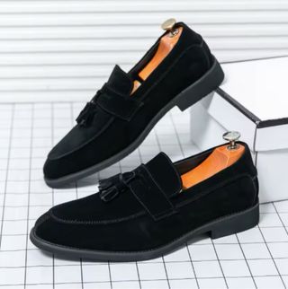 Mocasines de ante azul para hombre - Sastrería