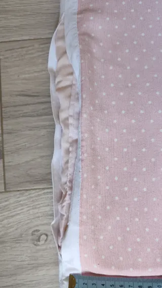 Protector Cuna Acolchado Rosa Lunares 190x40