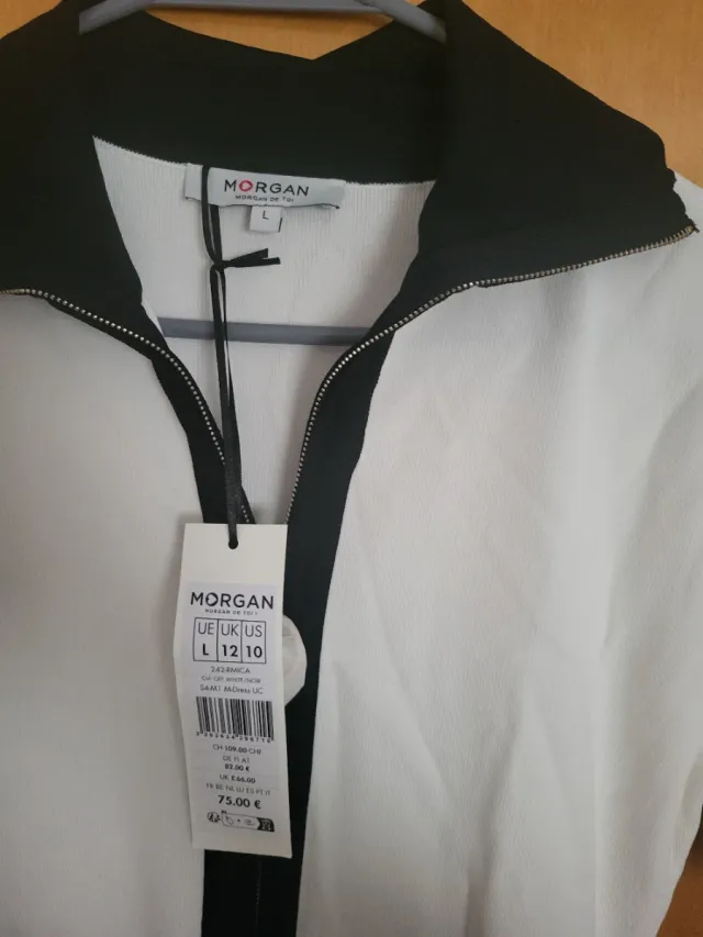 Vestito a maglia Morgan bianco e nero