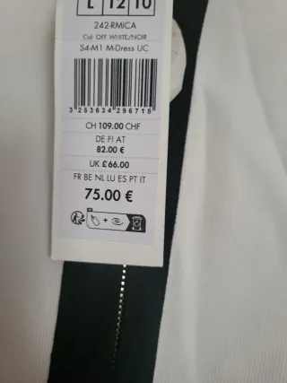 Vestido punto Morgan blanco y negro