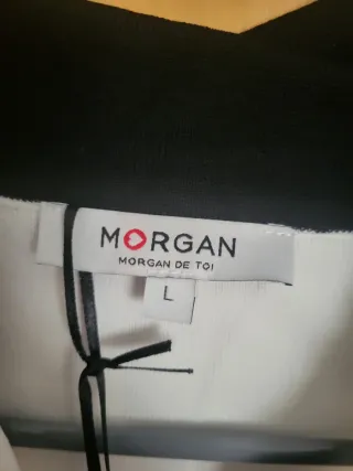 Vestido punto Morgan blanco y negro