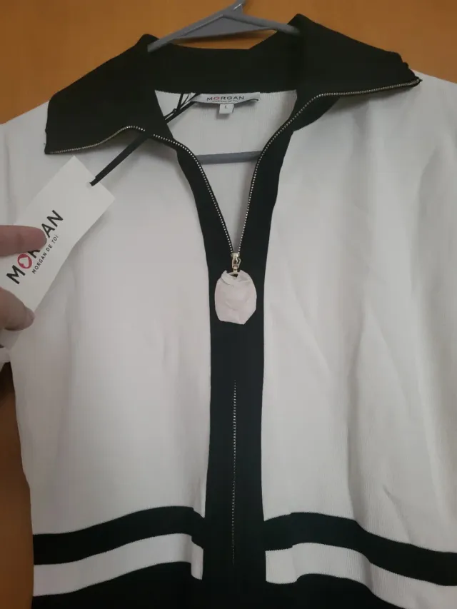 Vestito a maglia Morgan bianco e nero