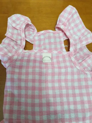 Vestito cane a quadri rosa e bianco