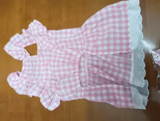 Vestito cane a quadri rosa e bianco