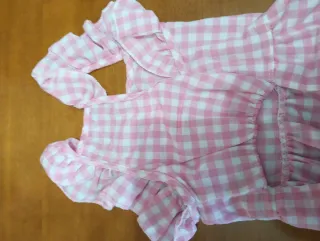 Vestito cane a quadri rosa e bianco