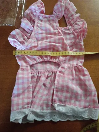 Vestito cane a quadri rosa e bianco