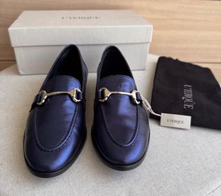 Mocasines Uterqüe Piel Azul Eléctrico