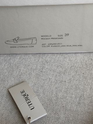 Mocasines Uterqüe Piel Azul Eléctrico