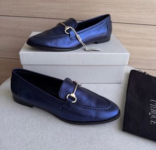 Mocasines Uterqüe Piel Azul Eléctrico