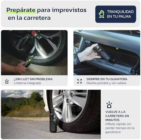 Inflador Eléctrico Portátil para Auto y Bici